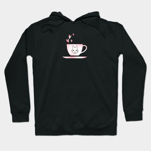 Awesome Funny coffee cup, coffee lovers gift, coffee gift, coffee cozy, birthday, cafeteria’s stickers, fashion Design, restaurants and laptop stickers, lovely coffee cup with Kitty cat inside Hoodie by PowerD